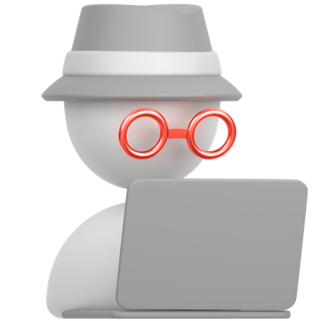 Laptop Man  3D Icon