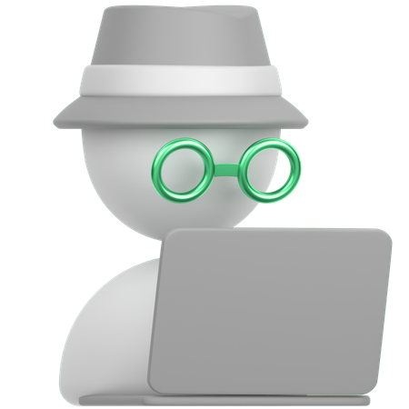 Laptop Man  3D Icon
