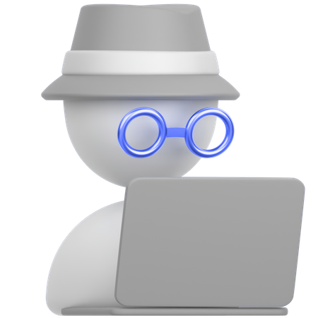 Laptop Man  3D Icon