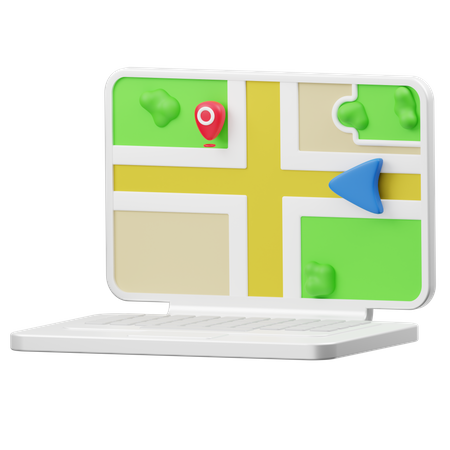 Laptop Map 3D Icon