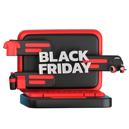 Laptop mit Black Friday-Aktion  3D Icon