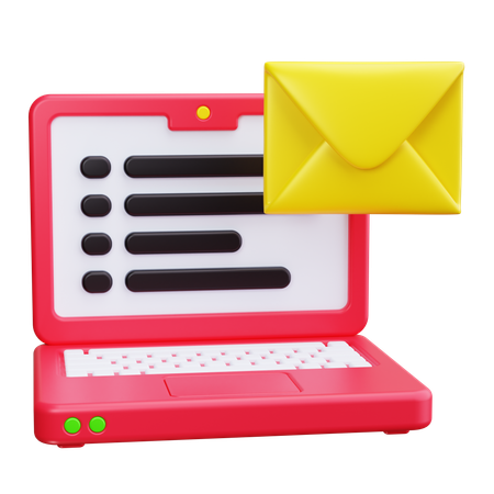 Laptop mit E-Mail  3D Icon