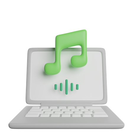 Laptop-Musik  3D Icon