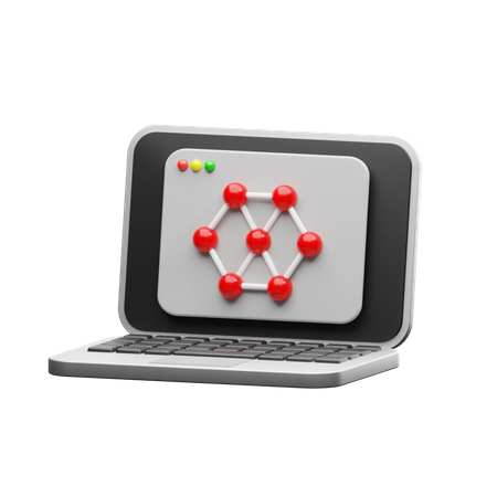 Laptop Network  3D Illustration