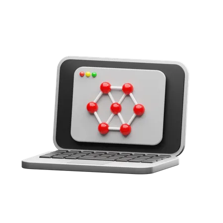 Laptop Network  3D Illustration