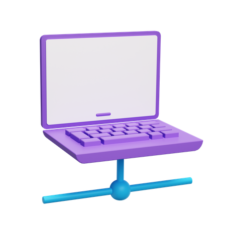 Laptop Network 3D Illustration