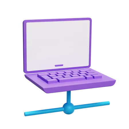 Laptop Network  3D Illustration