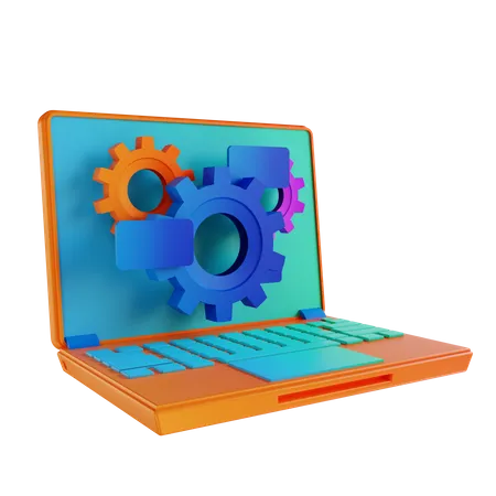 Laptop-Optimierung  3D Illustration