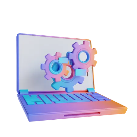 Laptop Optimization  3D Illustration