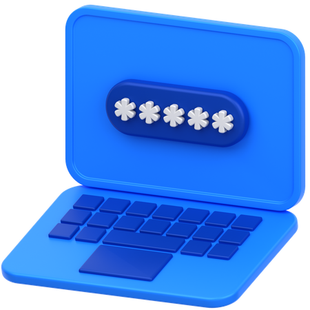 Laptop Password  3D Icon