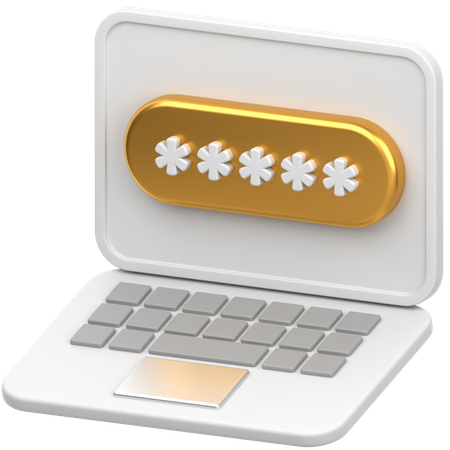 Laptop password  3D Icon