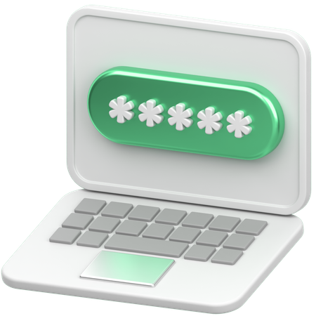 Laptop password  3D Icon