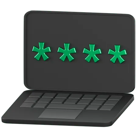 Laptop Password  3D Icon