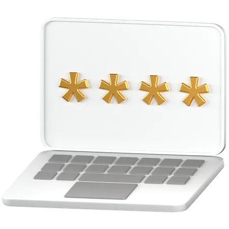 Laptop Password  3D Icon