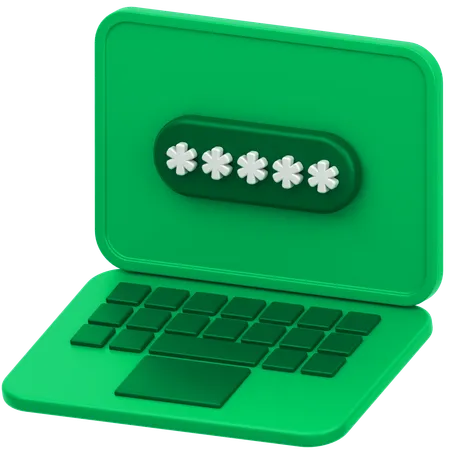 Laptop Password  3D Icon