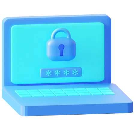Laptop Password 3D Icon