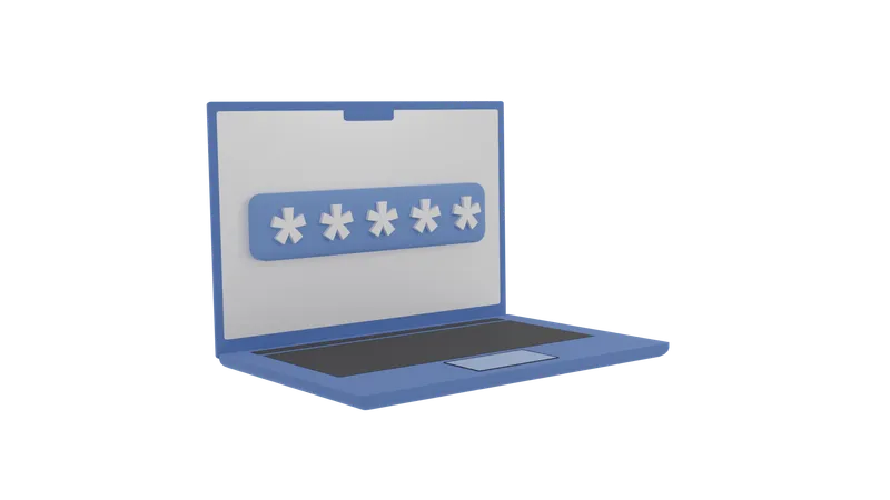 Laptop Password  3D Icon