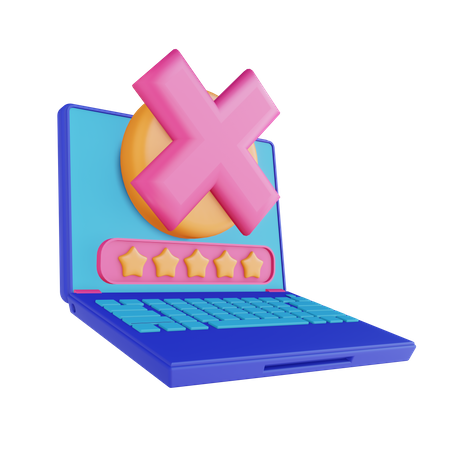 Laptop Password Block  3D Illustration