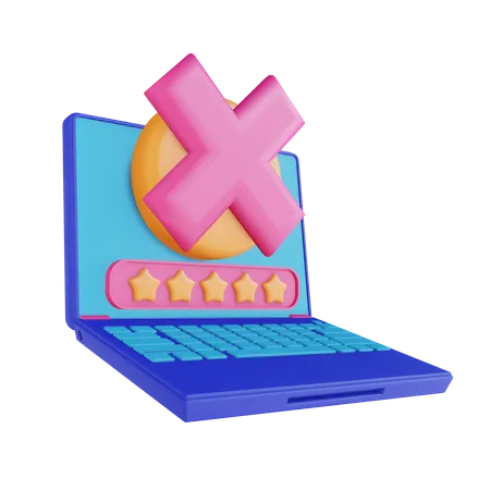 Laptop Password Block  3D Illustration
