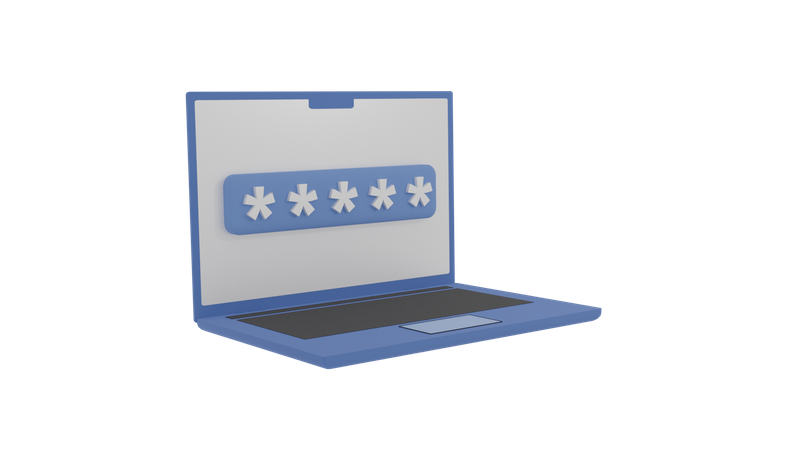 Laptop-Passwort  3D Icon