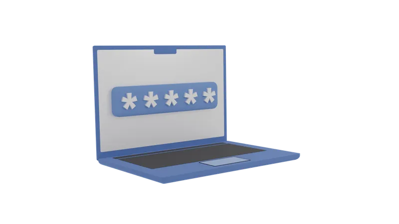 Laptop-Passwort  3D Icon