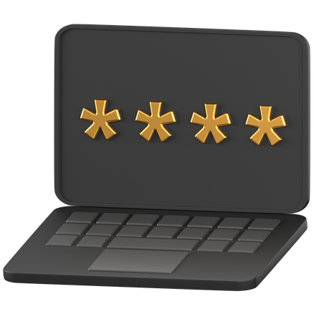 Laptop-Passwort  3D Icon