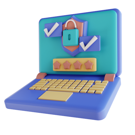 Laptop-Passwort ist korrekt  3D Illustration