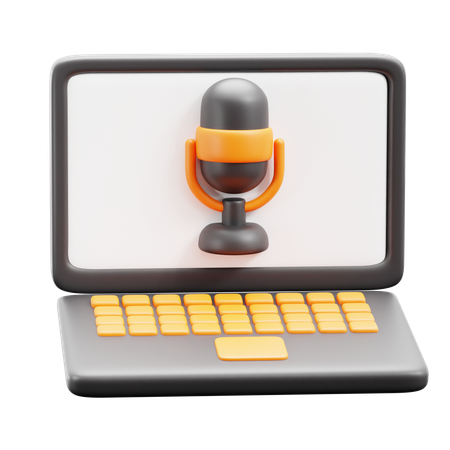 Podcast para laptop  3D Icon