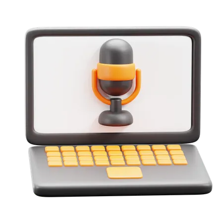 Podcast para laptop  3D Icon