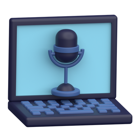 Laptop Podcast  3D Icon