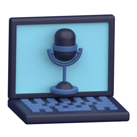 Laptop Podcast  3D Icon