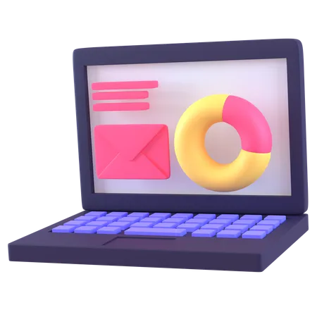 Laptop Presentation  3D Icon