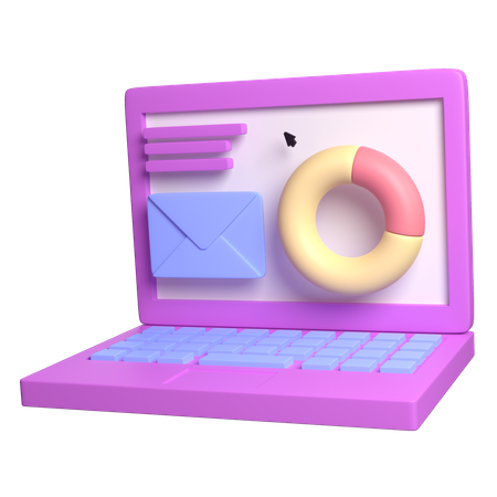 Laptop Presentation  3D Icon