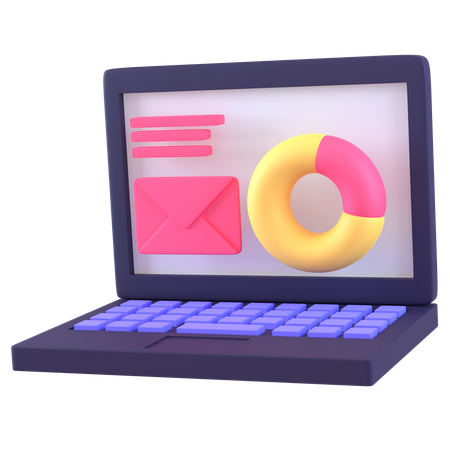 Laptop Presentation  3D Icon