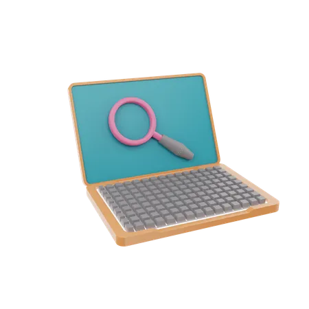 Laptop Search  3D Icon
