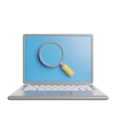 Laptop Search  3D Icon