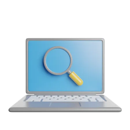 Laptop Search  3D Icon