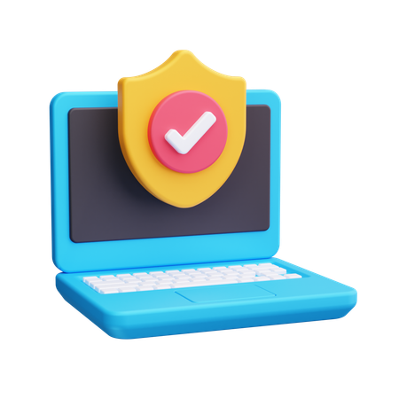 노트북 보안  3D Icon