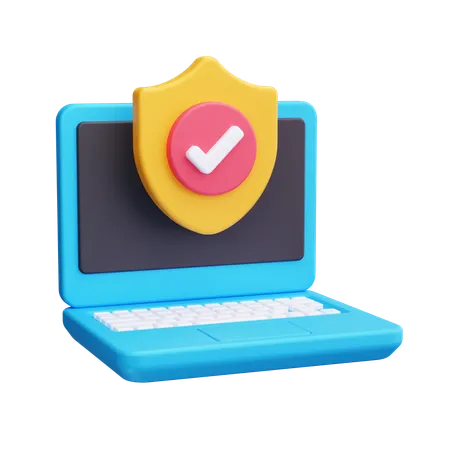 노트북 보안  3D Icon
