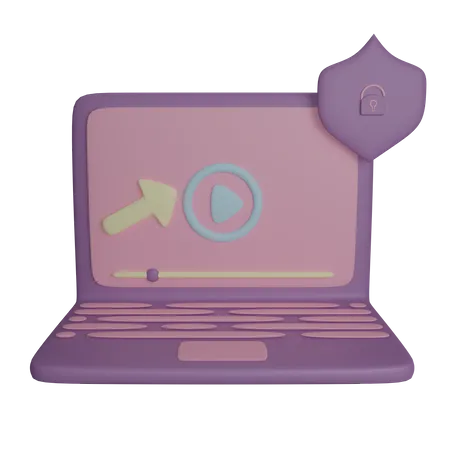 Laptop Security  3D Icon