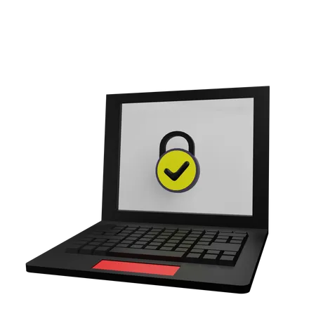 Laptop Security  3D Icon