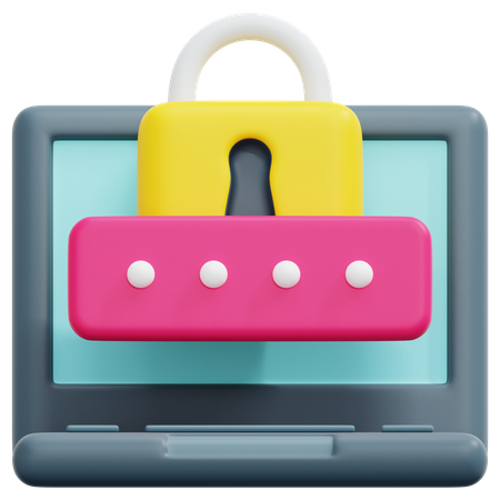 Laptop Security  3D Icon