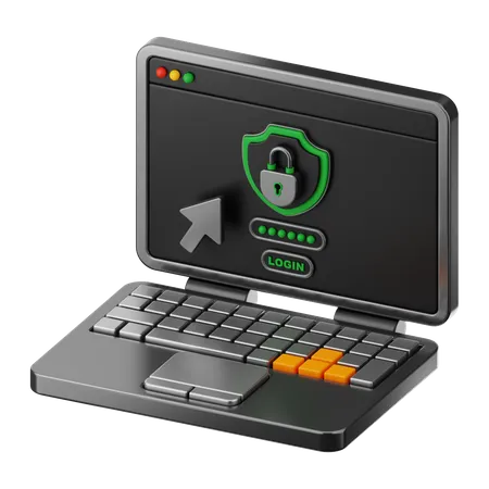 Laptop Security  3D Icon