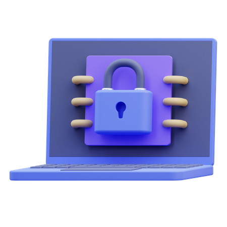 Laptop Security  3D Icon