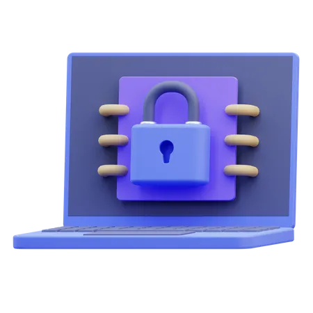 Laptop Security  3D Icon