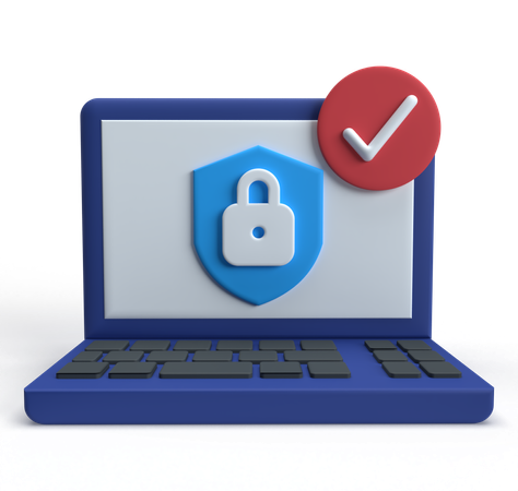 Laptop Security  3D Icon