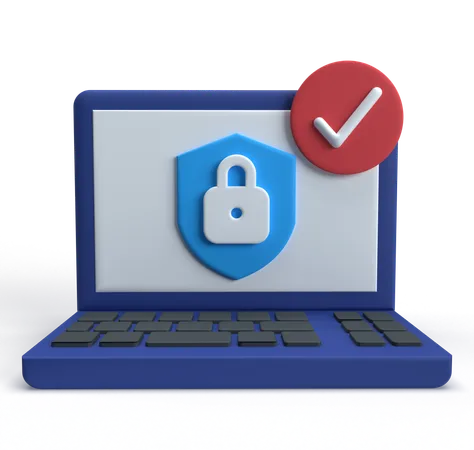 Laptop Security  3D Icon