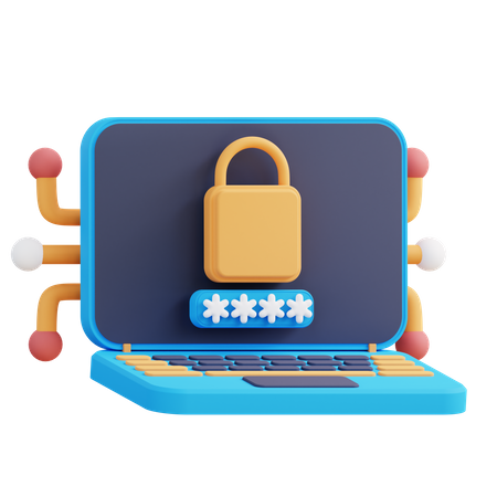 Laptop Security  3D Icon