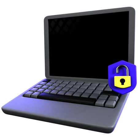 Laptop Security  3D Icon