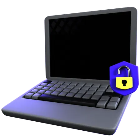 Laptop Security  3D Icon